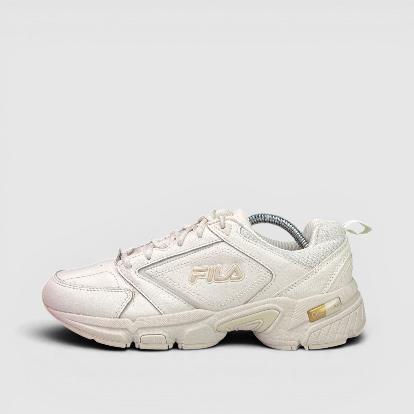 Fila Memory Decimus 8 — buty sportowe damskie w bardzo dobrym stanie rozmiar 39, boczny profil, lewa strona