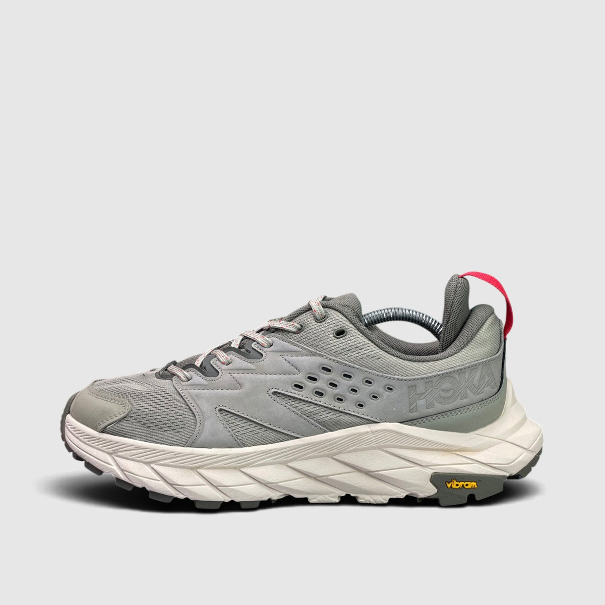 Hoka Anacapa Breeze Low, trekkingi męskie w bardzo dobrym stanie rozmiar 44, boczny profil, lewa strona