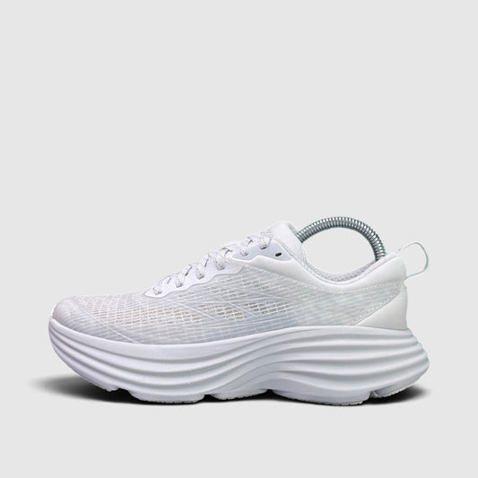 Hoka Bondi 8 Ts Caged, buty sportowe damskie w bardzo dobrym stanie rozmiar 39 1/3, boczny profil, lewa strona