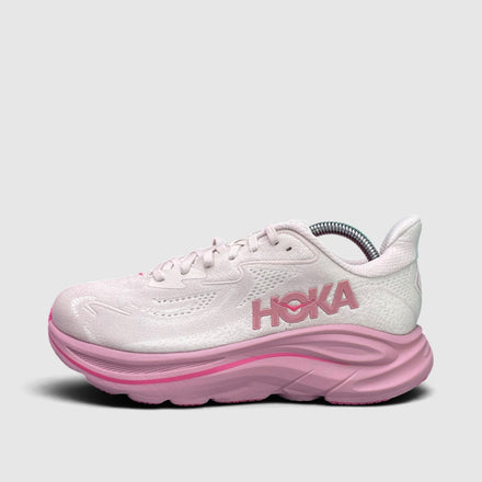 Hoka Clifton 10 Wide, buty sportowe damskie w bardzo dobrym stanie rozmiar 38 2/3, boczny profil, lewa strona
