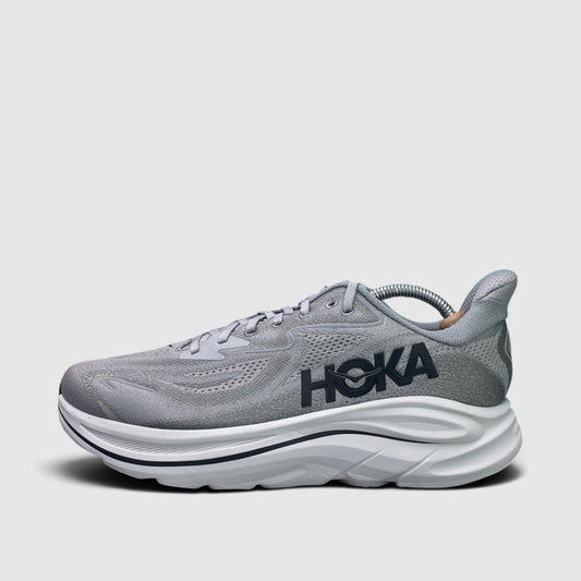 Hoka Clifton 10 Wide, buty sportowe męskie w bardzo dobrym stanie rozmiar 44, boczny profil, lewa strona