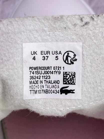 Lacoste Powercourt — buty sportowe damskie w bardzo dobrym stanie rozmiar 37, etykieta z kodem modelu 07211