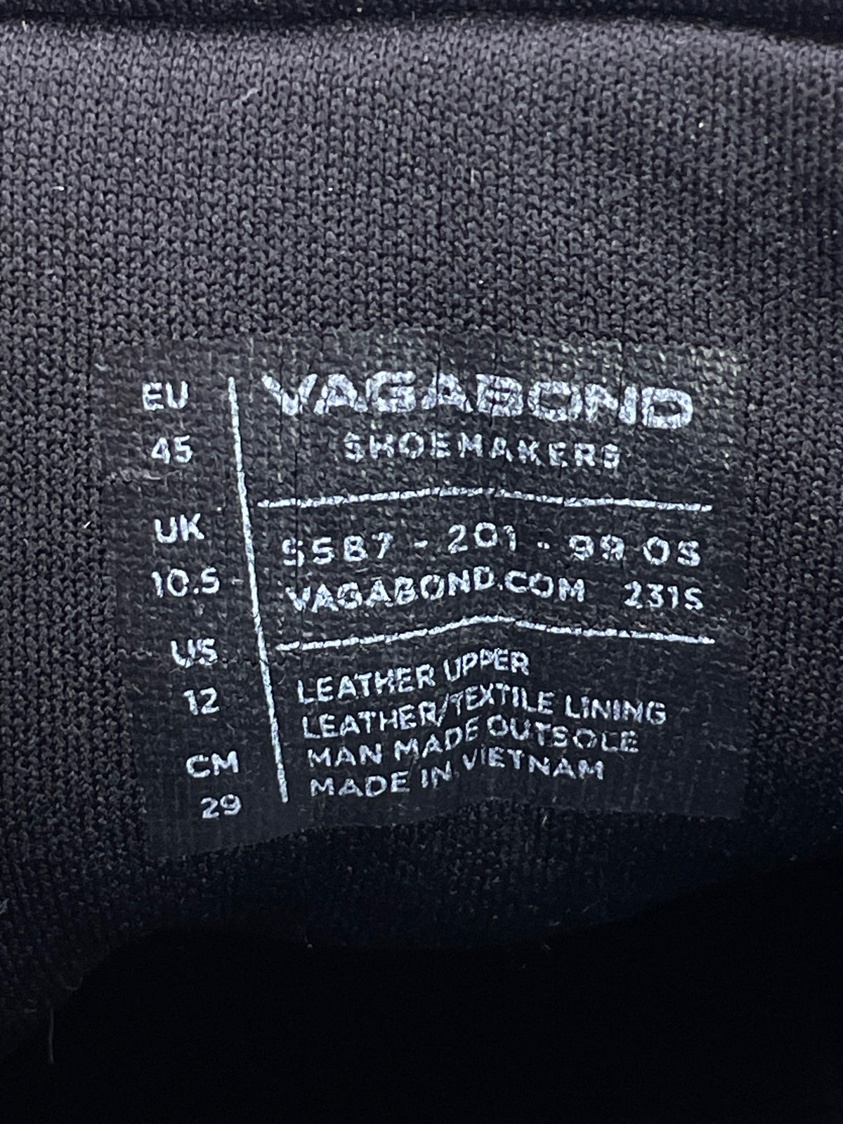 Vagabond Shoemakers Zoe — buty sportowe męskie w bardzo dobrym stanie rozmiar 45, etykieta z kodem modelu 2315