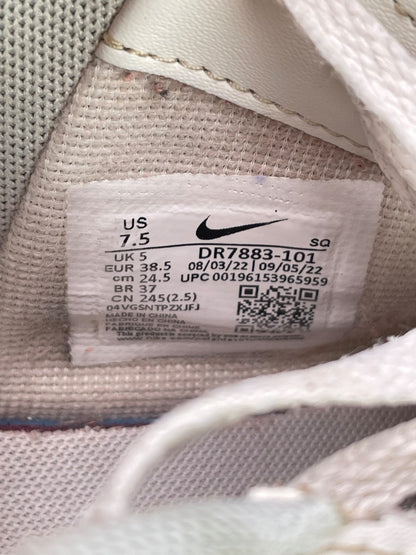 Nike Air Force 1 Shadow Pearl White Citron Tint — buty sportowe damskie w bardzo dobrym stanie rozmiar 38.5, etykieta z kodem modelu DR7883-101