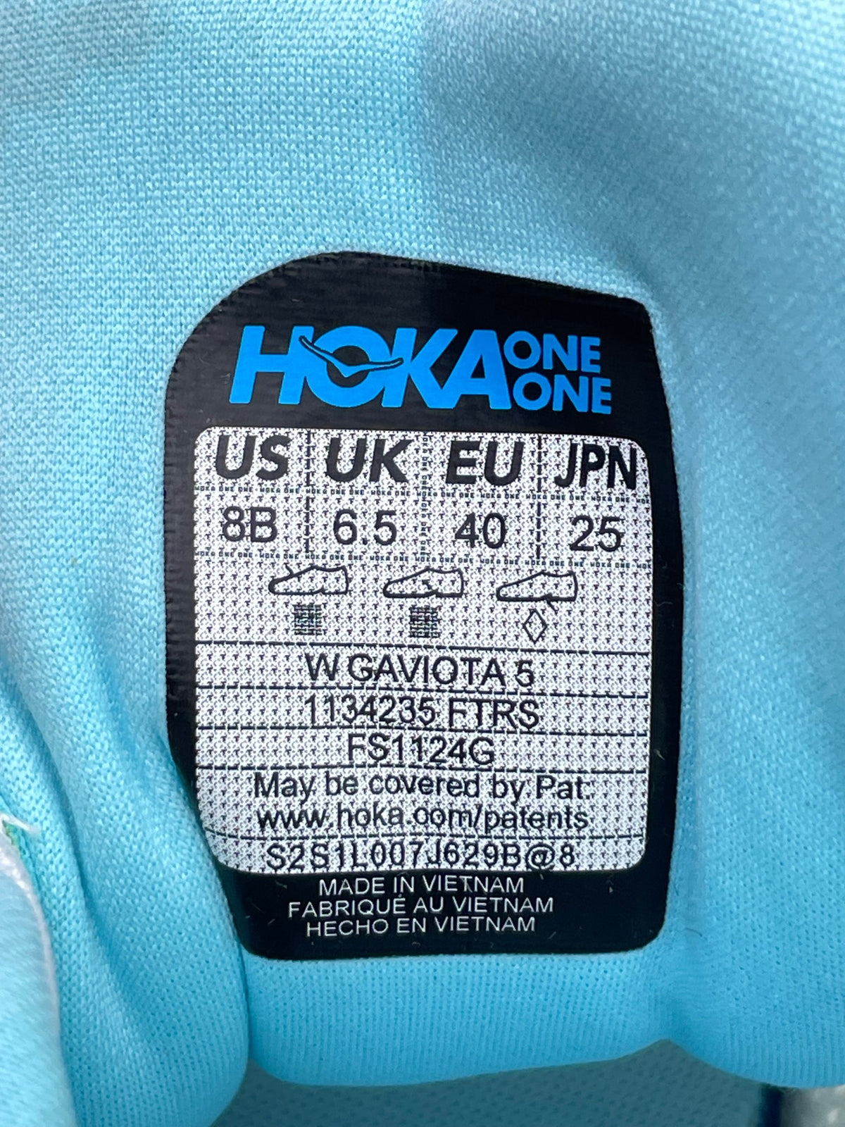 Hoka Gaviota 5, buty sportowe damskie nowe rozmiar 40, etykieta z kodem modelu 1134235FTRS