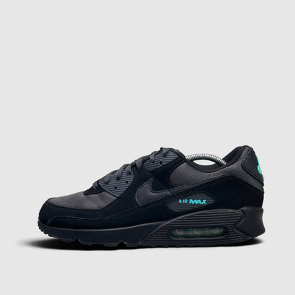 Nike Air Max 90 Black Tiffany, buty sportowe męskie w bardzo dobrym stanie rozmiar 45, boczny profil, lewa strona