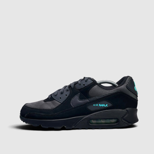 Nike Air Max 90 Black Tiffany, buty sportowe męskie w bardzo dobrym stanie rozmiar 45, boczny profil, lewa strona