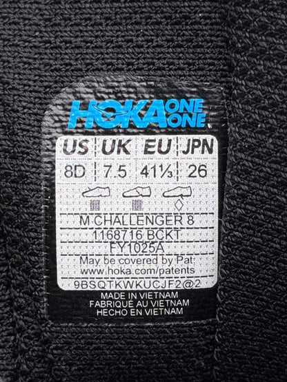 Hoka Challenger 8, buty sportowe męskie w bardzo dobrym stanie rozmiar 41 1/3, etykieta z kodem modelu 1168716BCKT