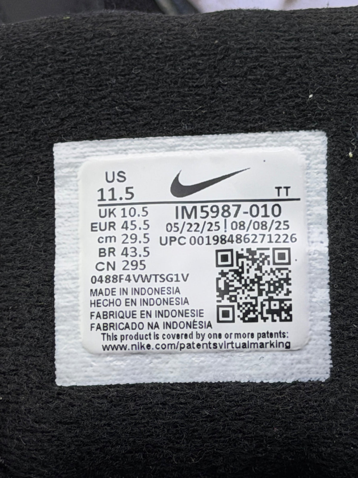 Nike Air Max 95, buty sportowe męskie w bardzo dobrym stanie rozmiar 45.5, etykieta z kodem modelu IM5987-010