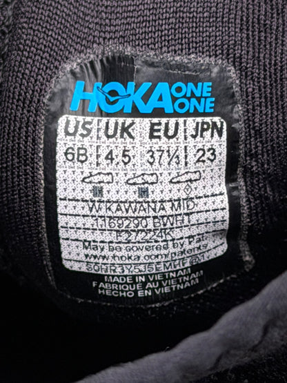 Hoka Kawana Mid, buty sportowe damskie w bardzo dobrym stanie rozmiar 37 1/3, etykieta z kodem modelu 1169290BWHT