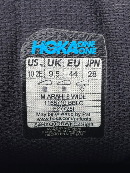 Hoka Arahi 8 Wide, buty sportowe męskie w bardzo dobrym stanie rozmiar 44, etykieta z kodem modelu 1168710BBLC