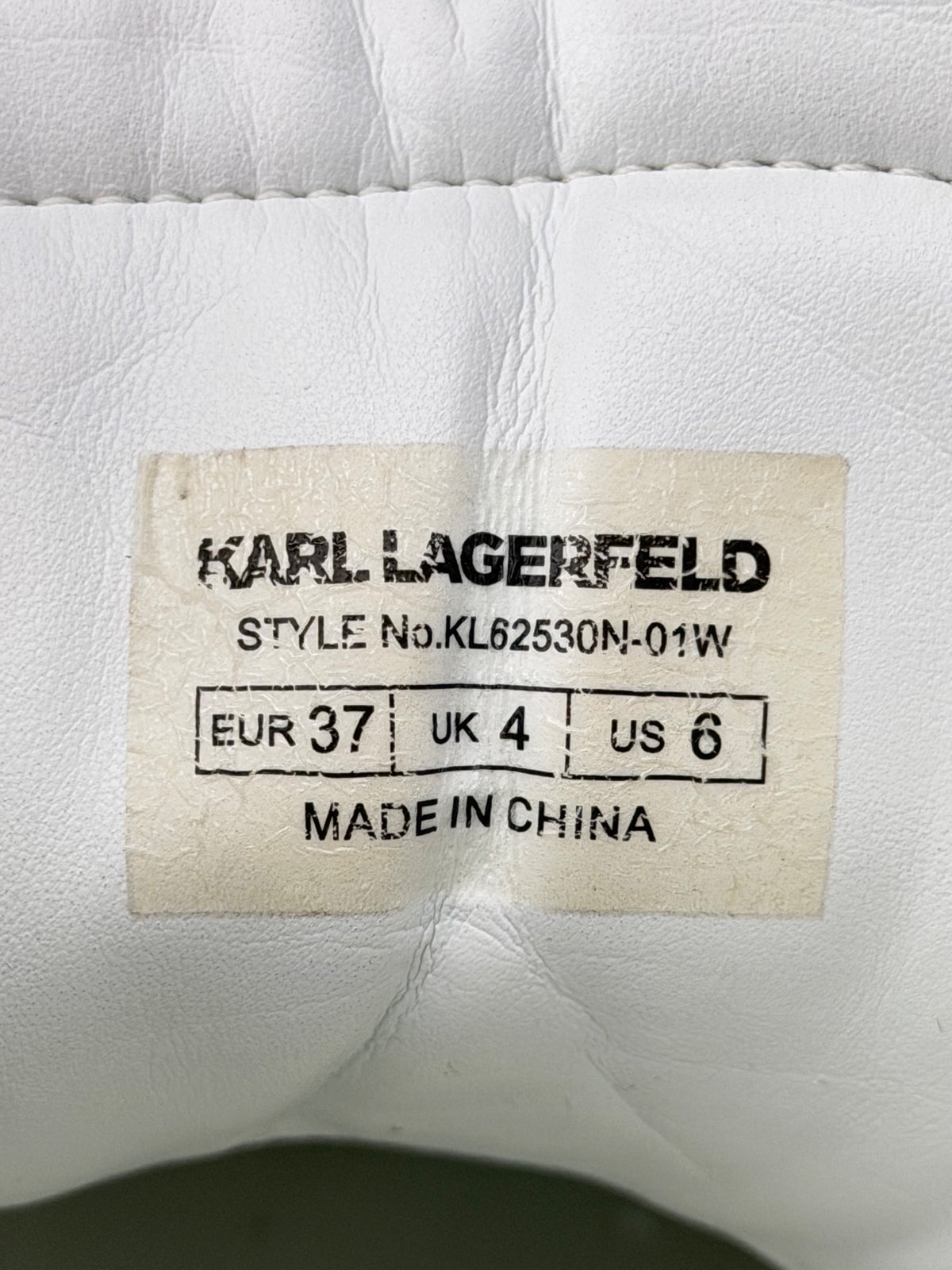 Karl Lagerfeld Sneakers, buty sportowe damskie w bardzo dobrym stanie rozmiar 37, etykieta z kodem modelu KL62530N-01W
