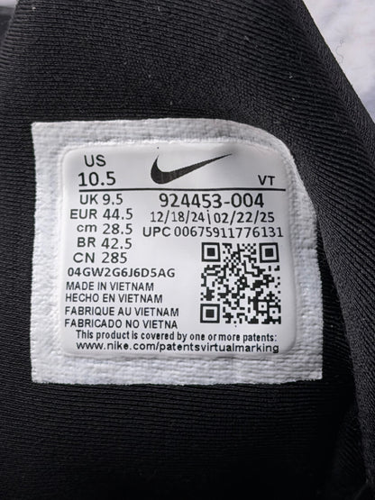 Nike Air VaporMax Plus Triple Black, buty sportowe męskie w dobrym stanie rozmiar 44.5, etykieta z kodem modelu 924453-004