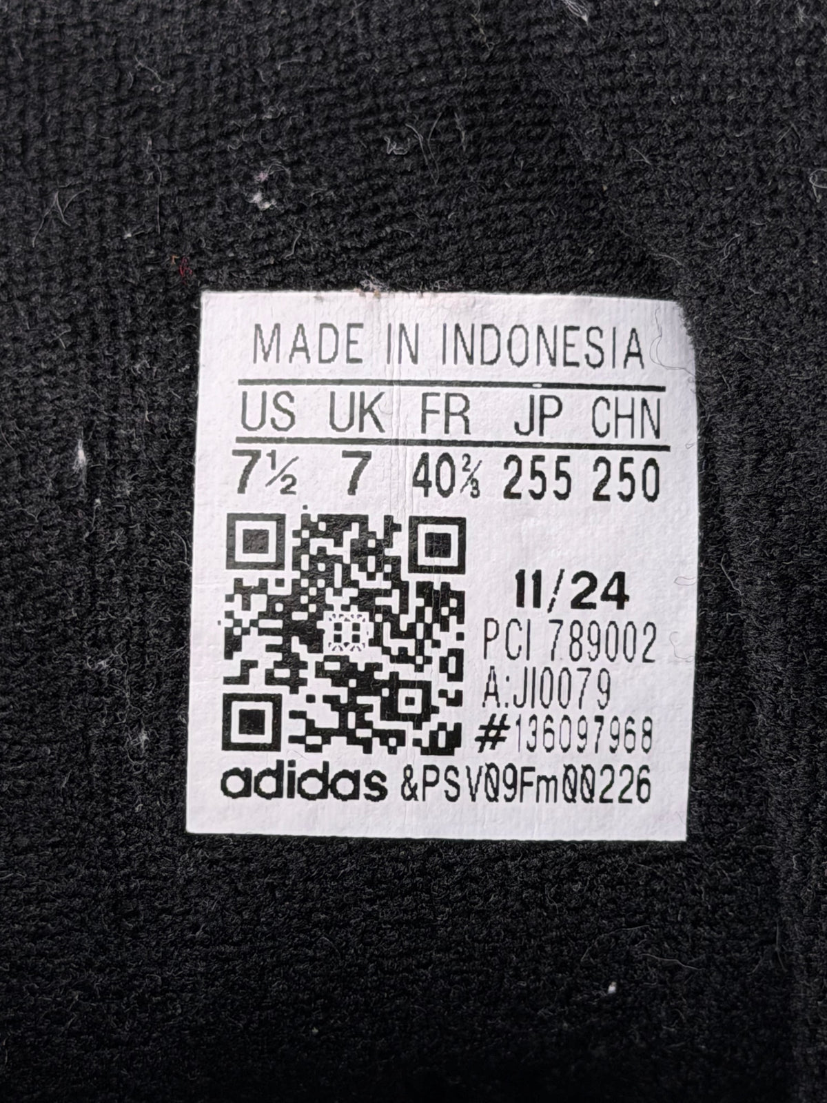 Adidas Superstar II Black White, buty sportowe damskie w bardzo dobrym stanie rozmiar 40 2/3, etykieta z kodem modelu JI0079