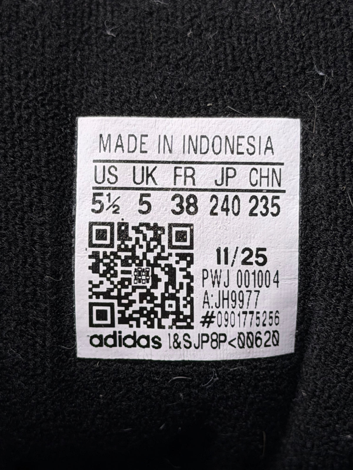 Adidas Superstar II Black White, buty sportowe damskie w bardzo dobrym stanie rozmiar 38, etykieta z kodem modelu JH9977