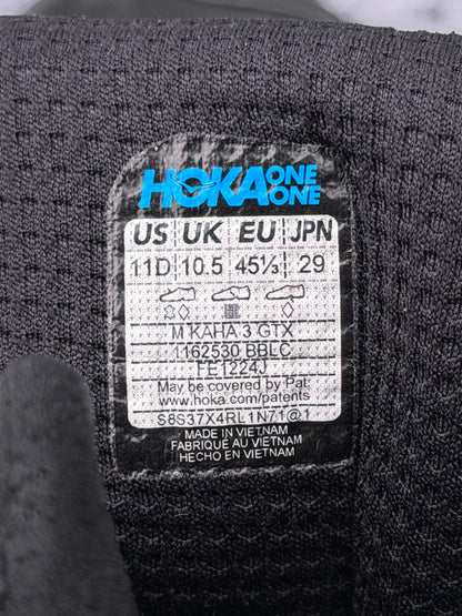 Hoka Kaha 3 GTX, śniegowce męskie w bardzo dobrym stanie rozmiar 45 1/3, etykieta z kodem modelu 1162530BBLC