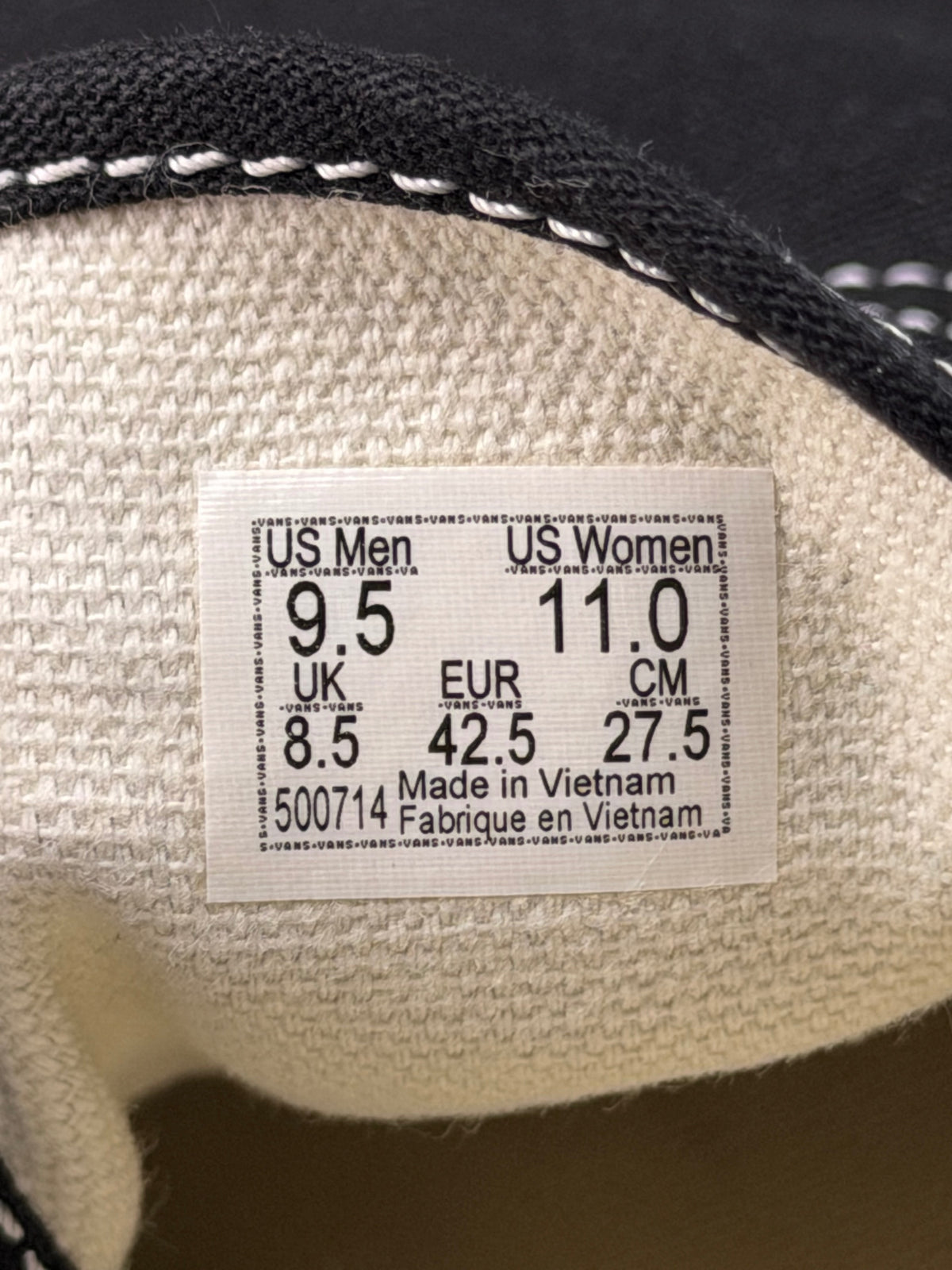 Vans Sk8-Hi, buty sportowe męskie w bardzo dobrym stanie rozmiar 42.5, etykieta z kodem modelu 500714