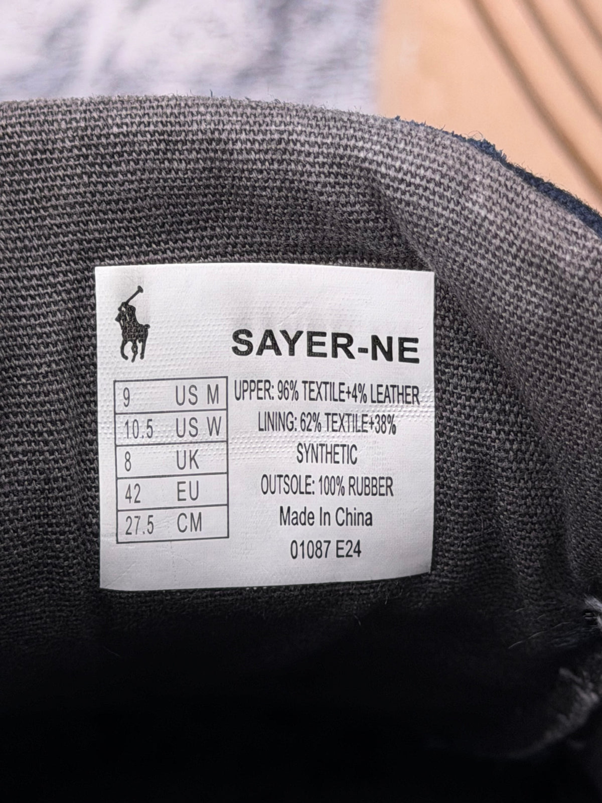 Polo Ralph Lauren Ralph Lauren Sayer, buty sportowe męskie w bardzo dobrym stanie rozmiar 42, etykieta z kodem modelu 01087E24