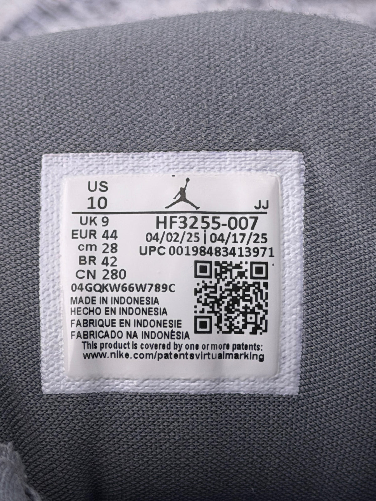 Nike Air Jordan Flight Court Cool Grey, buty sportowe męskie w bardzo dobrym stanie rozmiar 44, widok z góry