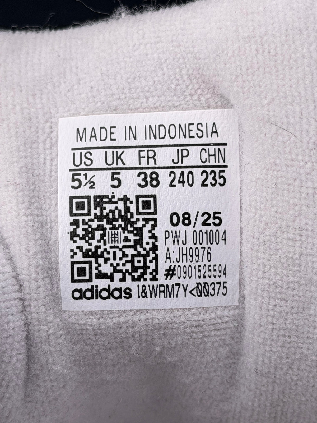 Adidas Superstar II Cloud White Black, buty sportowe damskie w bardzo dobrym stanie rozmiar 38, etykieta z kodem modelu JH9976
