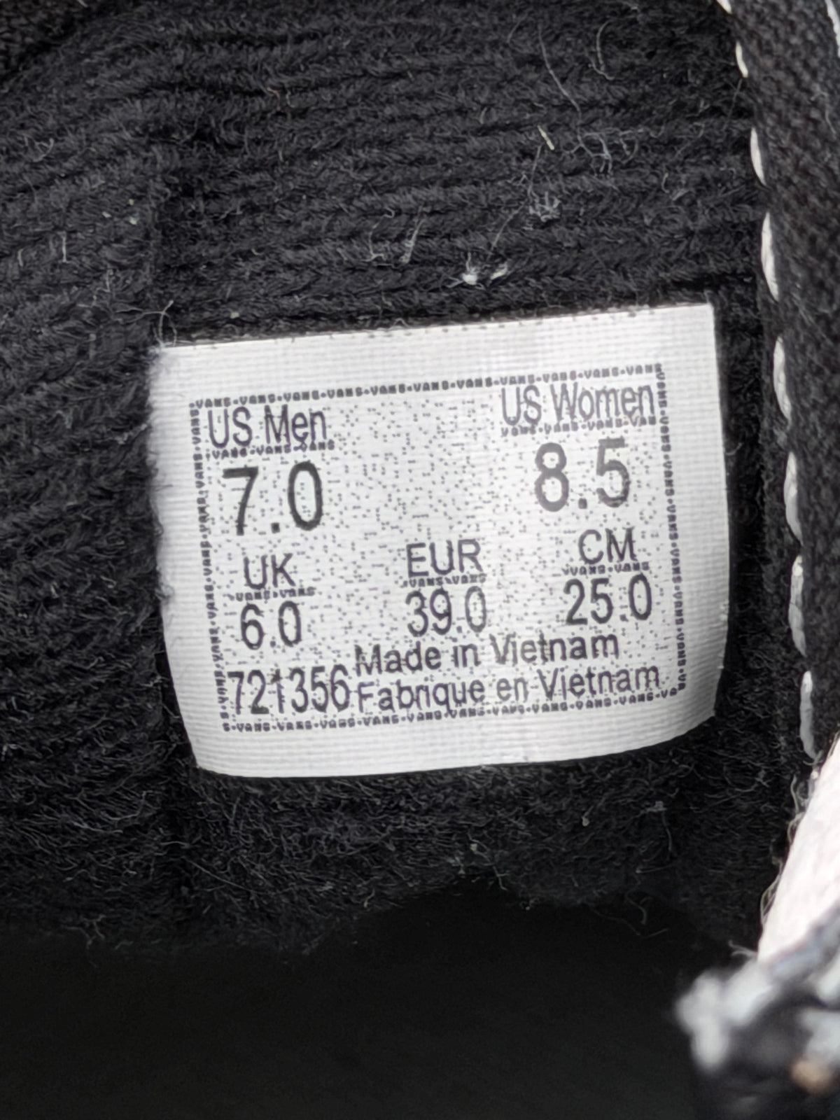 Vans Old Skool Platform, buty sportowe damskie w bardzo dobrym stanie rozmiar 39, etykieta z kodem modelu 721356
