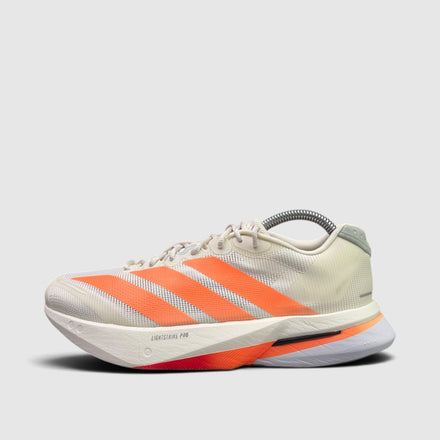 Adidas Adizero Boston 13, buty sportowe męskie w bardzo dobrym stanie rozmiar 42, boczny profil, lewa strona