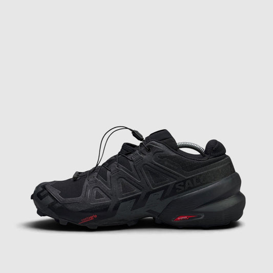 Salomon Speedcross 6 Gore-Tex, buty sportowe męskie w bardzo dobrym stanie rozmiar 44 2/3, boczny profil, lewa strona
