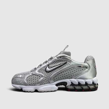 Nike Air Zoom Spiridon Cage 2 Metallic Silver, buty sportowe męskie w bardzo dobrym stanie rozmiar 47.5, boczny profil, lewa strona