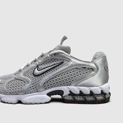 Nike Air Zoom Spiridon Cage 2 Metallic Silver, buty sportowe męskie w bardzo dobrym stanie rozmiar 47.5, boczny profil, prawa strona