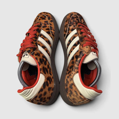 Adidas Samba OG Preloved Red Leopard, buty sportowe damskie w bardzo dobrym stanie rozmiar 38, widok z góry