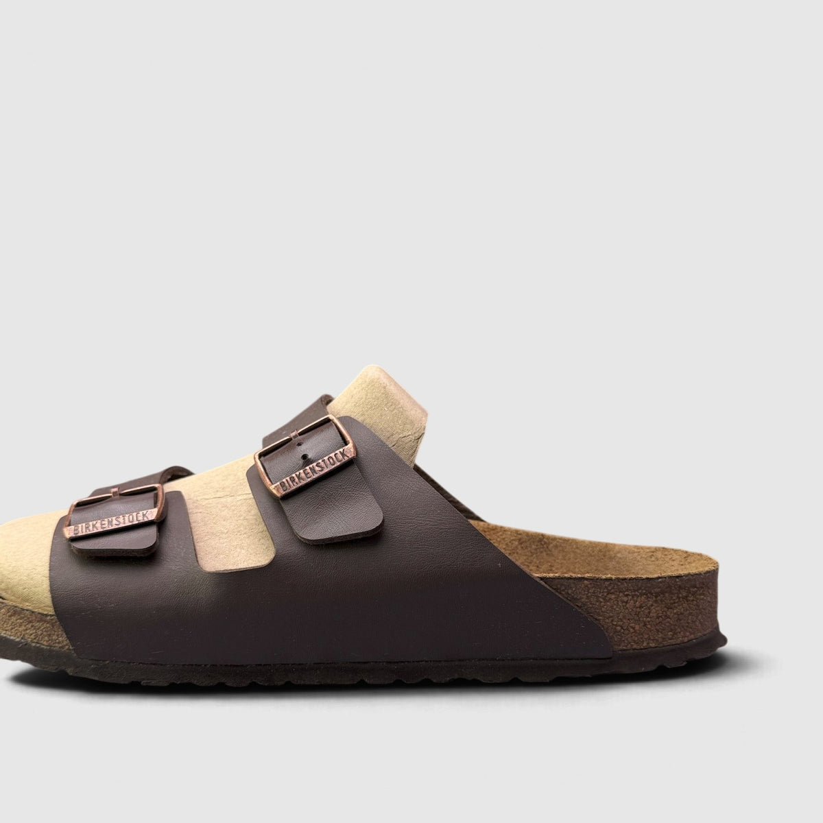 Birkenstock Arizona, sandały męskie w bardzo dobrym stanie rozmiar 48, boczny profil, lewa strona