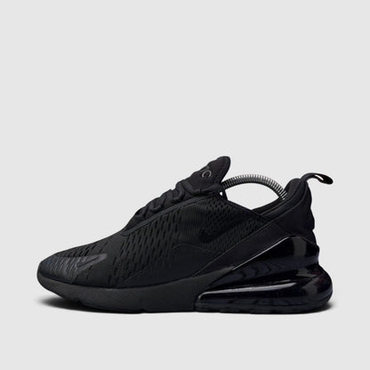 Nike Air Max 270 Triple Black, buty sportowe męskie w bardzo dobrym stanie rozmiar 42, boczny profil, lewa strona