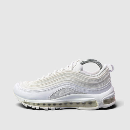 Nike Air Max 97 Triple White, buty sportowe męskie w bardzo dobrym stanie rozmiar 41, boczny profil, lewa strona