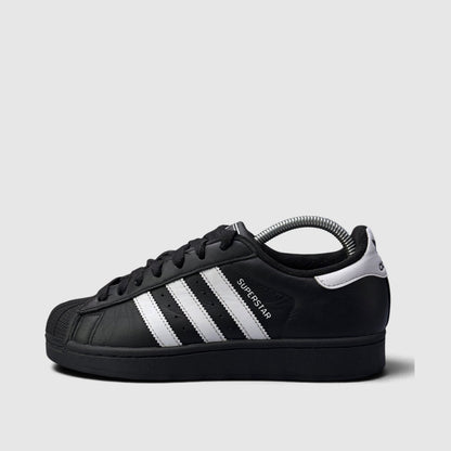 Adidas Superstar II Black White, buty sportowe damskie w bardzo dobrym stanie rozmiar 40, boczny profil, lewa strona