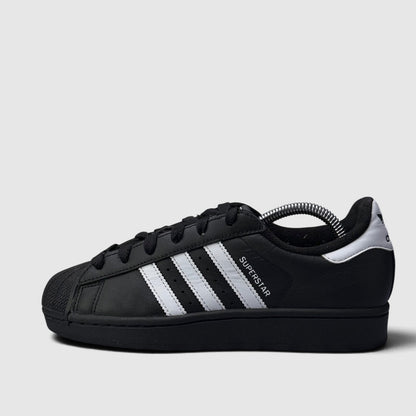 Adidas Superstar II Black White, buty sportowe damskie w bardzo dobrym stanie rozmiar 38, boczny profil, lewa strona