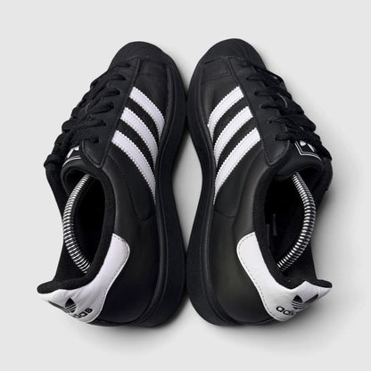 Adidas Superstar II Black White, buty sportowe damskie w bardzo dobrym stanie rozmiar 39 1/3, widok z góry