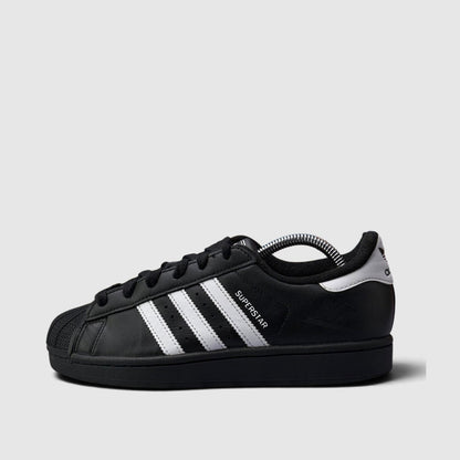 Adidas Superstar II Black White, buty sportowe damskie w bardzo dobrym stanie rozmiar 38 2/3, boczny profil, lewa strona