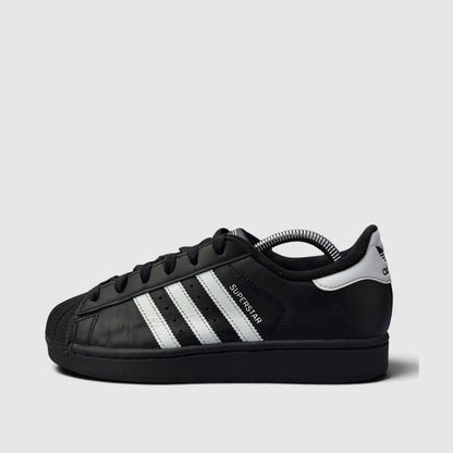 Adidas Superstar II Black White, buty sportowe damskie w bardzo dobrym stanie rozmiar 38 2/3, boczny profil, lewa strona