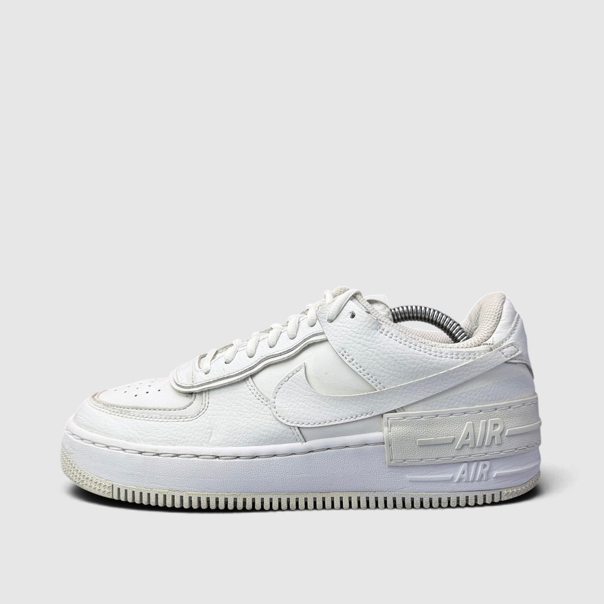 Nike Air Force 1 Low Shadow Triple White, buty sportowe damskie w bardzo dobrym stanie rozmiar 40, boczny profil, lewa strona
