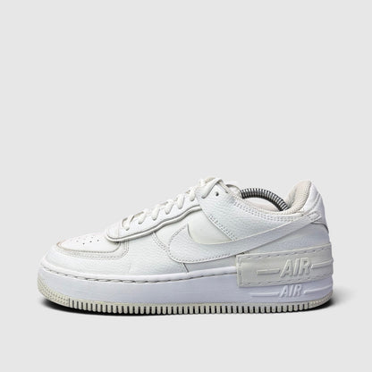 Nike Air Force 1 Low Shadow Triple White, buty sportowe damskie w bardzo dobrym stanie rozmiar 40, boczny profil, lewa strona