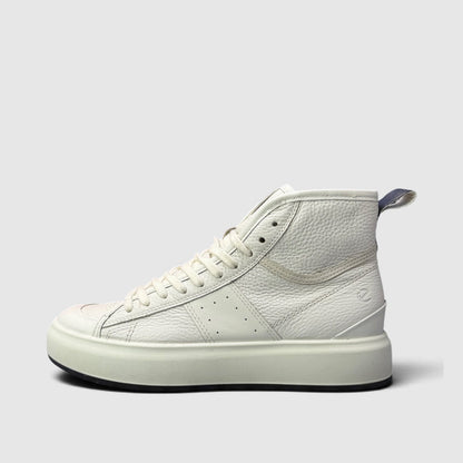 ECCO High Leather Sneakers, buty sportowe damskie w bardzo dobrym stanie rozmiar 38, boczny profil, lewa strona