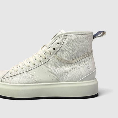 ECCO High Leather Sneakers, buty sportowe damskie w bardzo dobrym stanie rozmiar 38, boczny profil, lewa strona