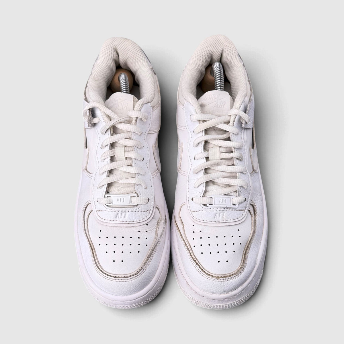 Nike Air Force 1 Low Shadow Triple White, buty sportowe damskie w bardzo dobrym stanie rozmiar 40, widok z góry