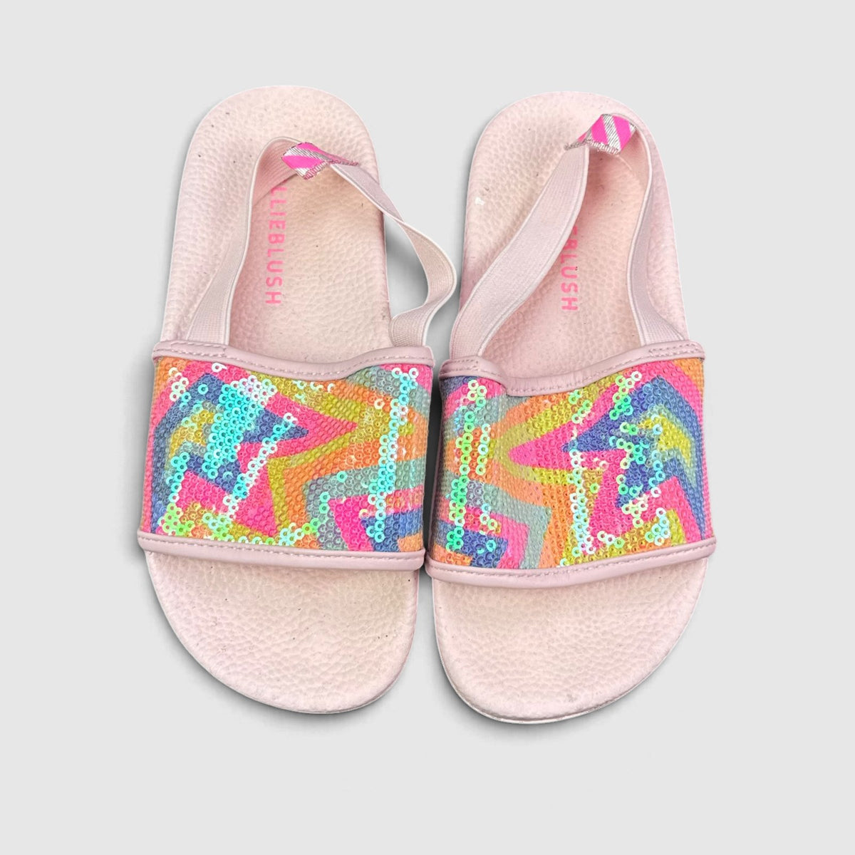 Billieblush Slides, klapki dziecięce w bardzo dobrym stanie rozmiar 30, widok z góry