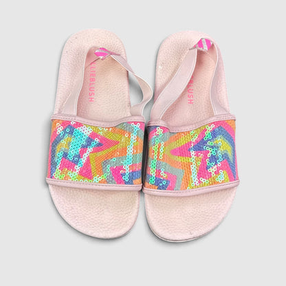 Billieblush Slides, klapki dziecięce w bardzo dobrym stanie rozmiar 30, widok z góry