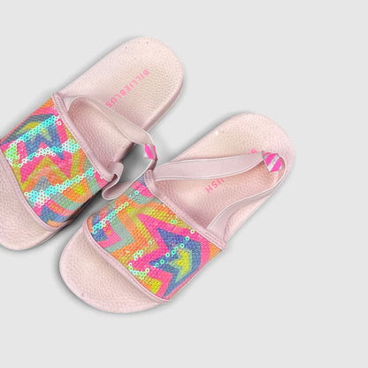 Billieblush Slides, klapki dziecięce w bardzo dobrym stanie rozmiar 30, widok z góry