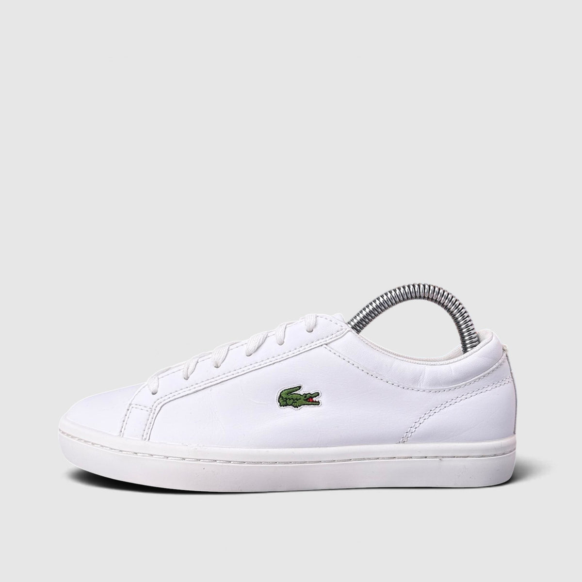 Lacoste Straight Set, buty sportowe damskie w bardzo dobrym stanie rozmiar 37, boczny profil, lewa strona