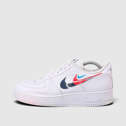 Nike Air Force 1 Low Quadruple Swoosh, buty sportowe męskie w bardzo dobrym stanie rozmiar 42.5, boczny profil, lewa strona
