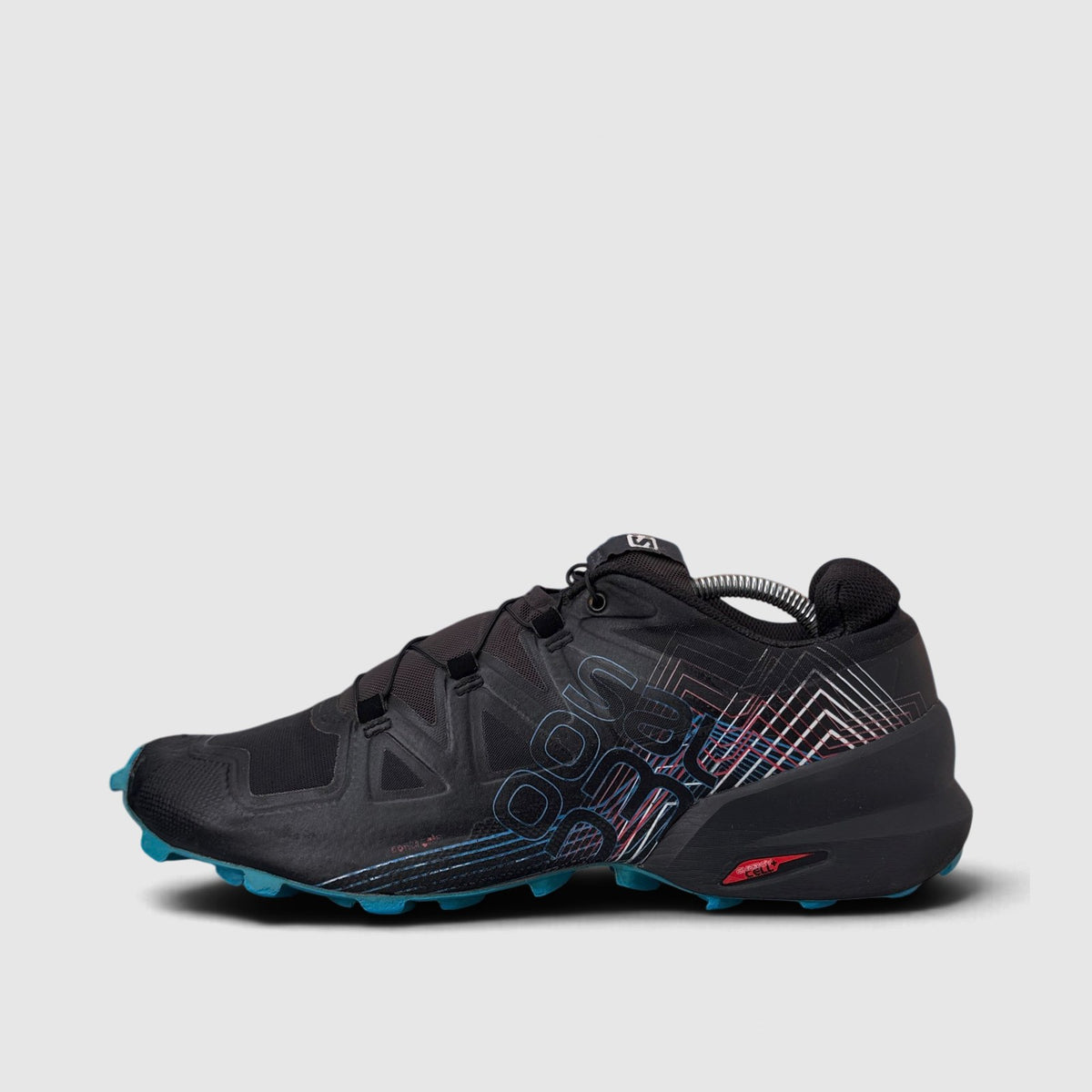 Salomon Speedcross 5, trekkingi męskie w bardzo dobrym stanie rozmiar 44 2/3, boczny profil, prawa strona
