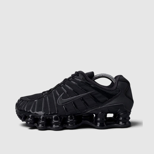Nike Shox TL Triple Black, buty sportowe damskie w bardzo dobrym stanie rozmiar 38.5, boczny profil, lewa strona